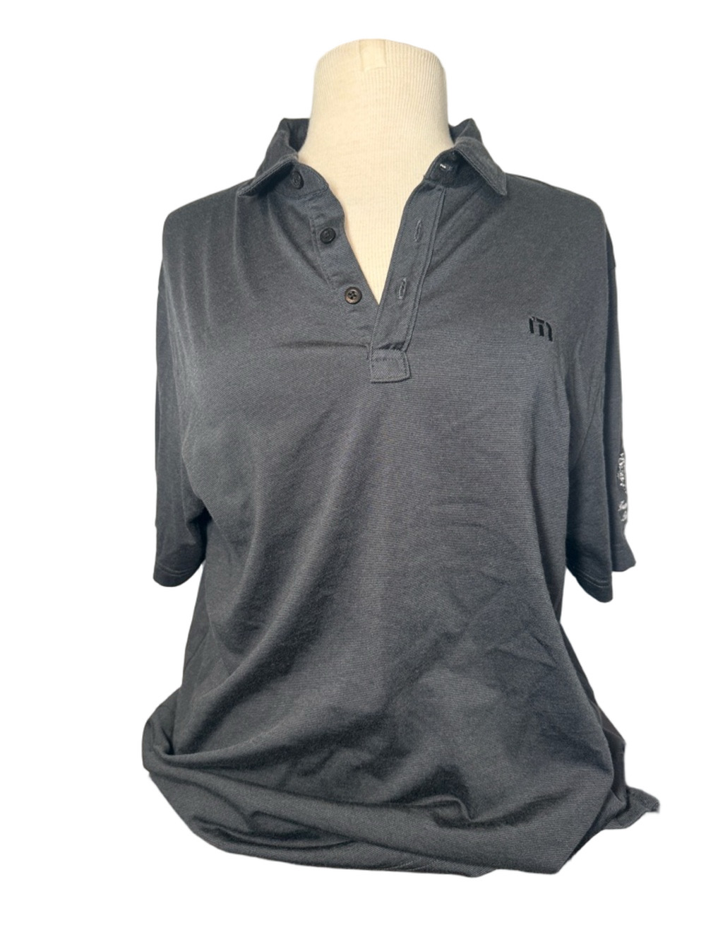 TravisMathew Trump National Bedminster Men’s Dark Gray Golf Polo Shirt Size Med